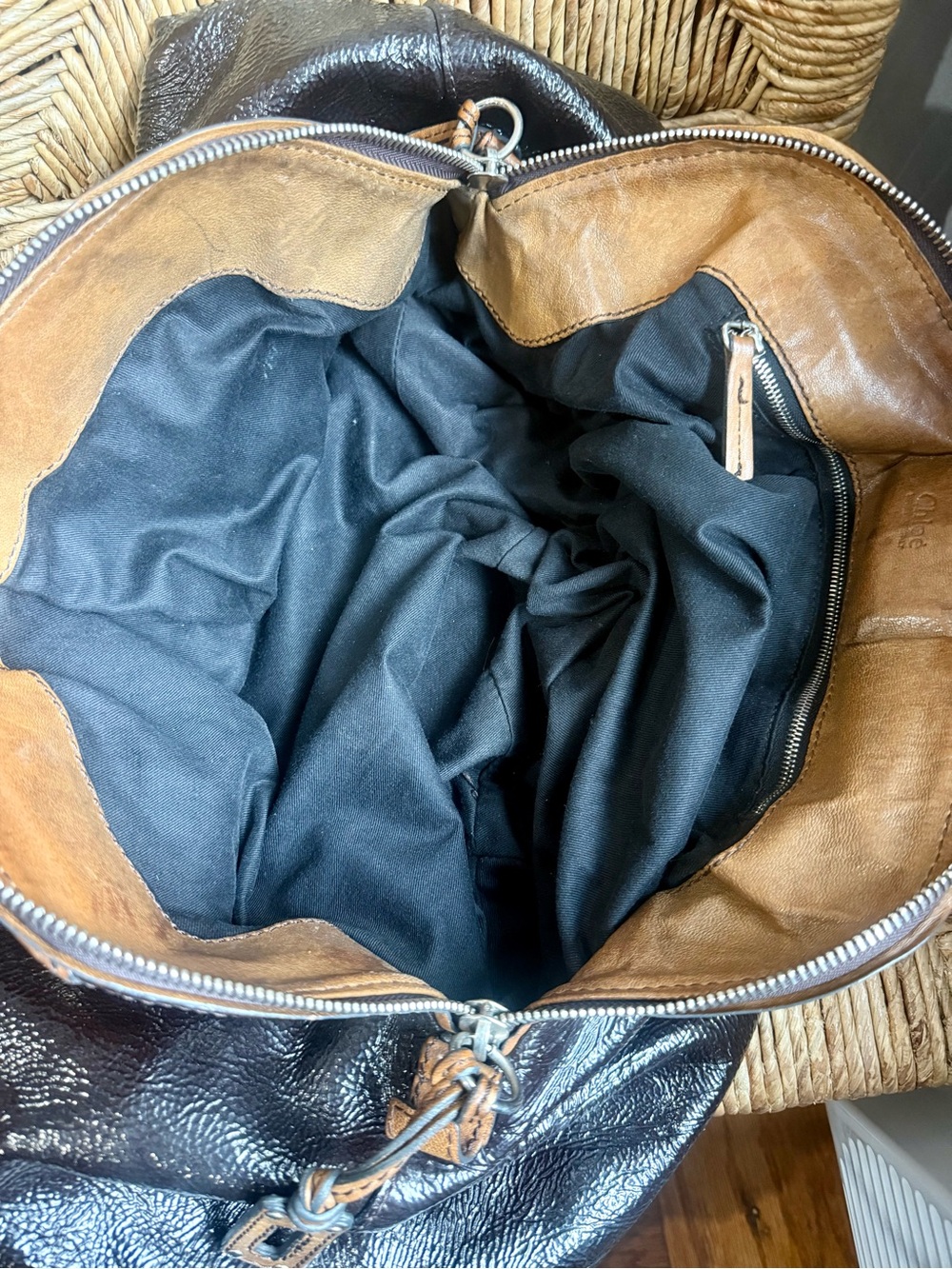 Chloe Brown and Tan Leather Hobo Bag - Picture 6 of 12